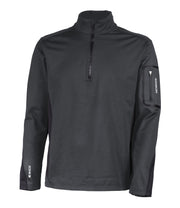 Men's dark grey long-sleeve base layer with quarter zip.